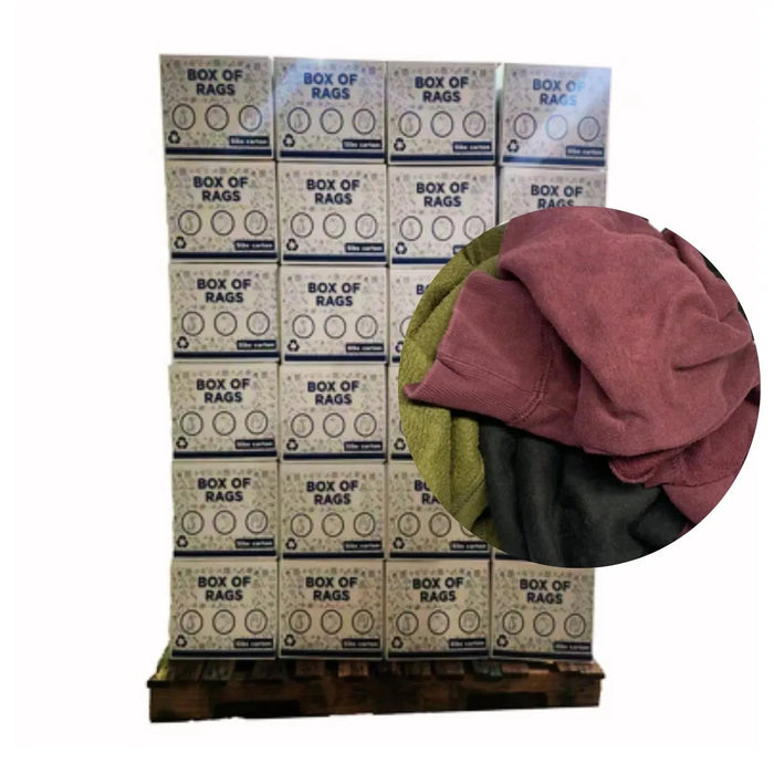 Color Sweatshirt Rags 600 lbs. Pallet - 120 x 5 lbs. Boxes