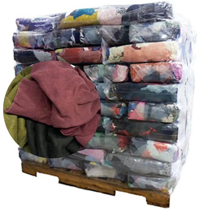 Color Sweatshirt Rags 800 lbs. Pallet - 160 x 5 lbs.Bags