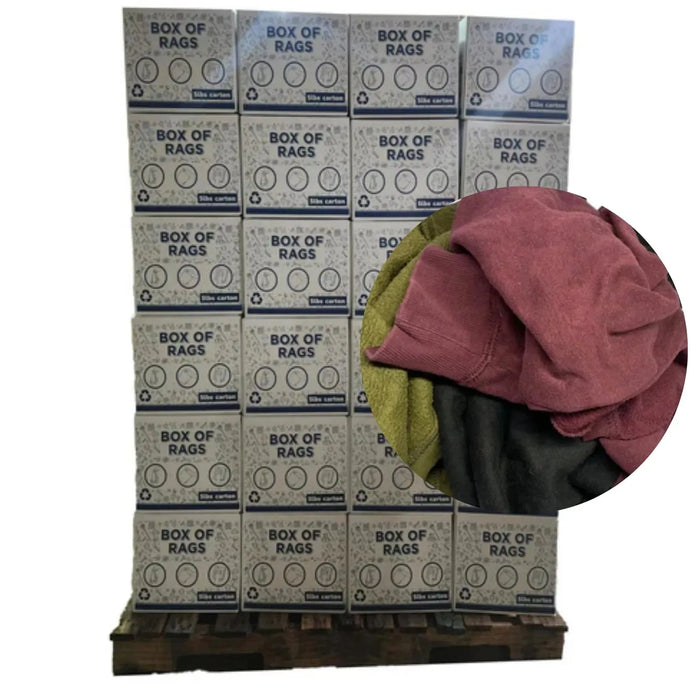 Color Sweatshirt Rags 800 lbs. Pallet - 160 x 5 lbs. Compressed Box