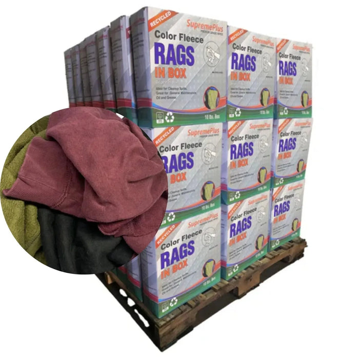 Color Sweatshirt Rags 960 lbs. Pallet - 96 x 10 lbs. Compressed Box