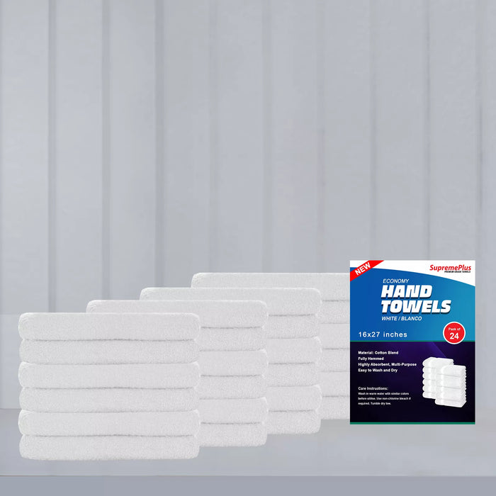 White Hand Towels - 16" x 27"