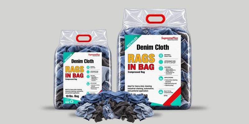 Denim Cleaning Rags | Recycled Heavy Duty Shop Rags