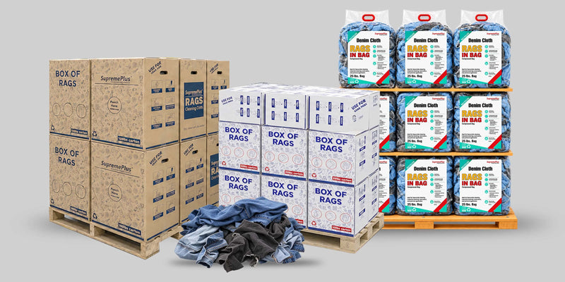 Denim Cleaning Rags | Recycled Heavy Duty Shop Rags