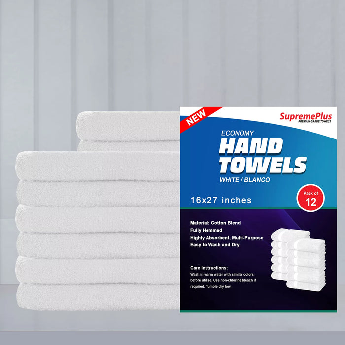 White Hand Towels - 16" x 27"