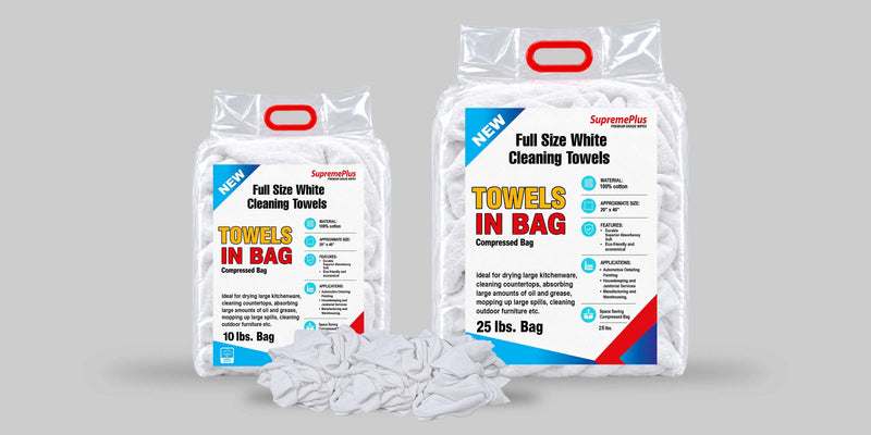 White Cleaning Towels (Full Size-20 x 40)