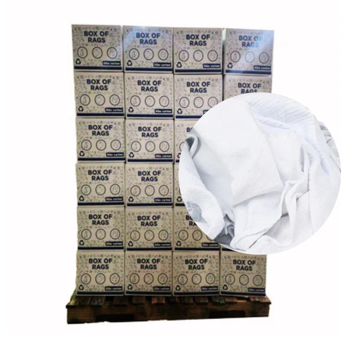 Bulk Medium Weight White T-Shirt Cleaning Rag - 600 lbs. Pallet - 120 x 5 lbs. Boxes