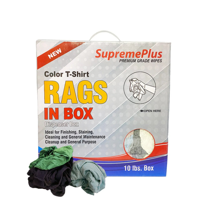 New Multi-Color Washed T-shirt Rags - 960 lbs. Pallet - 96 x 10 lbs. Compressed Boxes