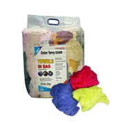 New Color Terry Towel Cleaning Rags - 25 lbs. Bag - Wiping Hub