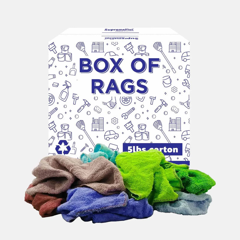 New Color Terry Towel Cleaning Rags - 5 lbs. Box - Wiping Hub