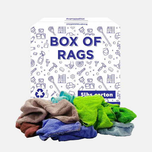 New Color Terry Towel Cleaning Rags - 5 lbs. Box - Wiping Hub