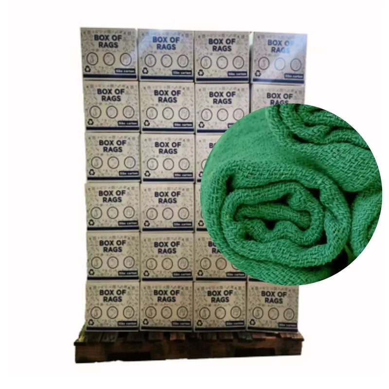 Recycled Green Huck Towels - Bulk Buy - Wiping Hub