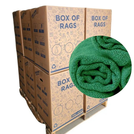 New 100% Bulk Cotton Green Huck Towels - 600 lbs. Pallet - 12 x 50 lbs. Boxes - Wiping Hub