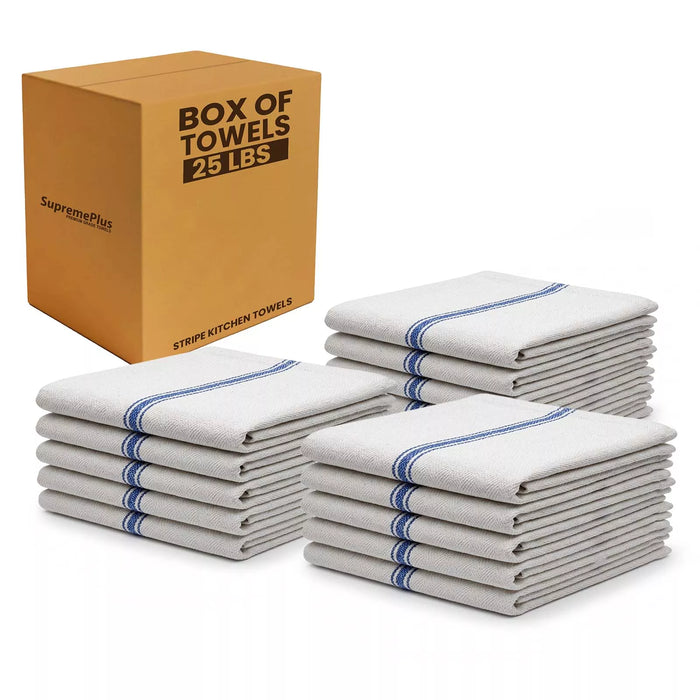New Color Stripe Heavyweight Kitchen Towels - 25 lbs. Box