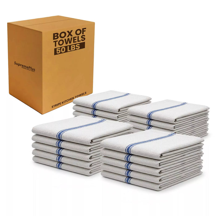 New Color Stripe Heavyweight Kitchen Towels - 50 lbs. Box
