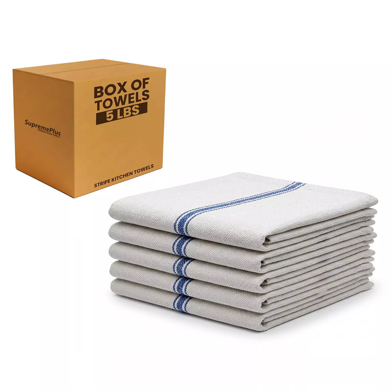 New Color Stripe Heavyweight Kitchen Towels - 5 lbs. Box