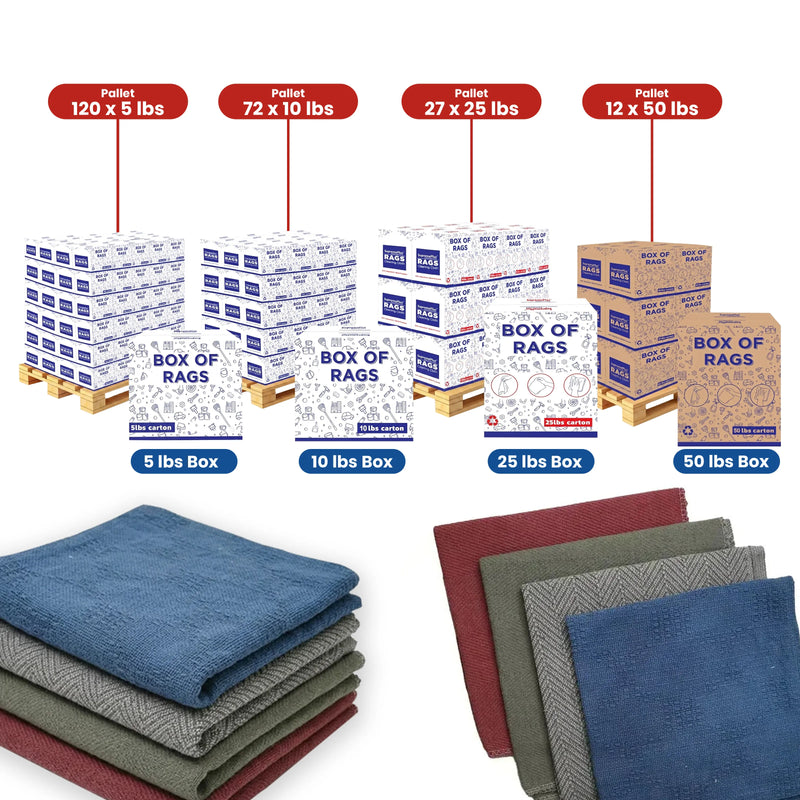 New Colored Heavy-Duty Cotton Rags Bulk