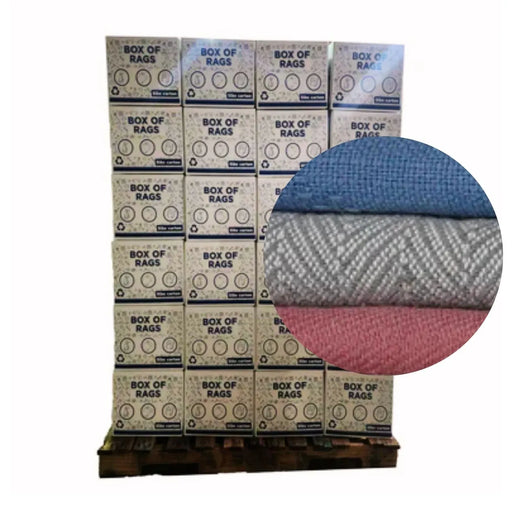 New Multi-Color Heavyweight Thermal Rags – 600 lbs. Pallet – 120 x 5 lbs. Boxes - Wiping Hub