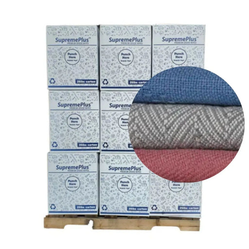 New Multi-Color Heavyweight Thermal Rags – 675 lbs. Pallet – 27 x 25 lbs. Boxes - Wiping Hub