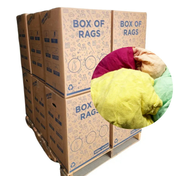 New Multi-Color Washed T-shirt Rags - 600 lbs. Pallet - 12 x 50 lbs. B ...