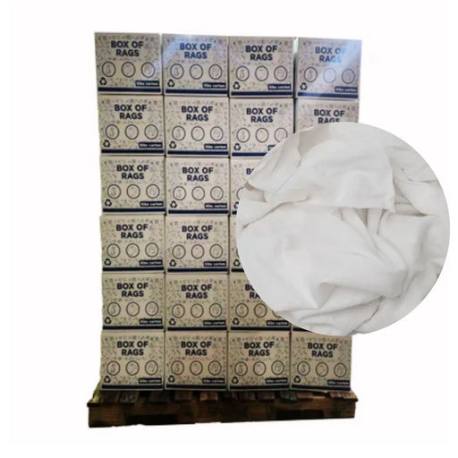 Bulk New White Flannel / Thermal Rags - 600 lbs. Pallet - 120 x 5 lbs. Boxes - Wiping Hub