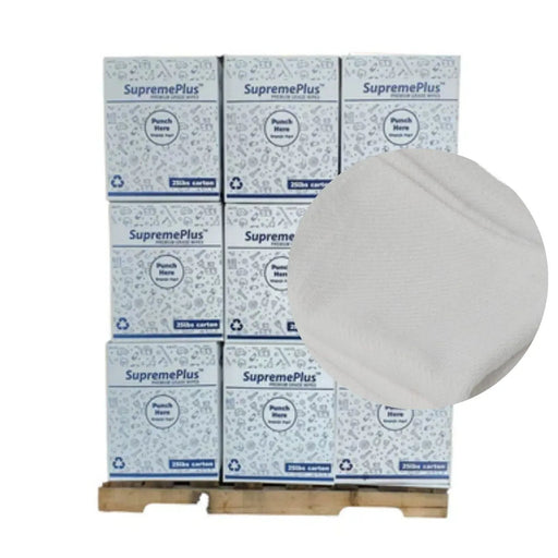 Bulk New White Heavyweight Cotton Rags - 675 lbs. Pallet - 27 x 25 lbs. Boxes - Wiping Hub