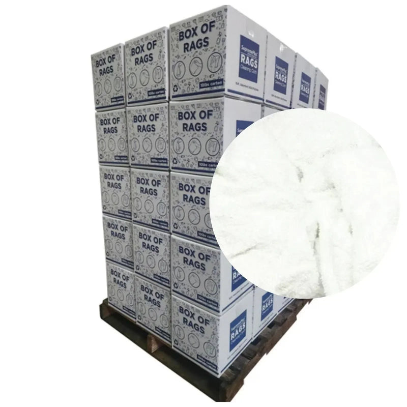 New White Terry Towel Rags - Wiping Hub