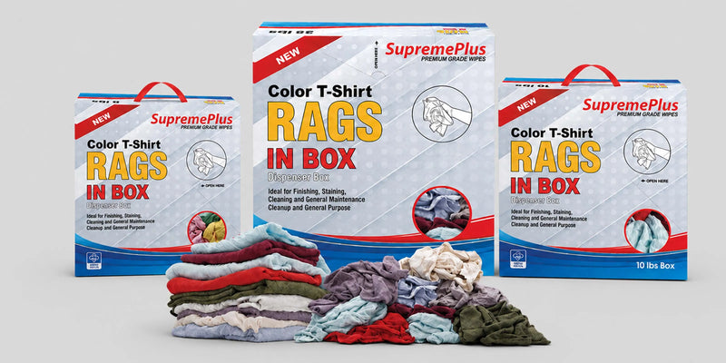 T-Shirt Rags, Multi Color Washed Cotton Cleaning Rags (New)