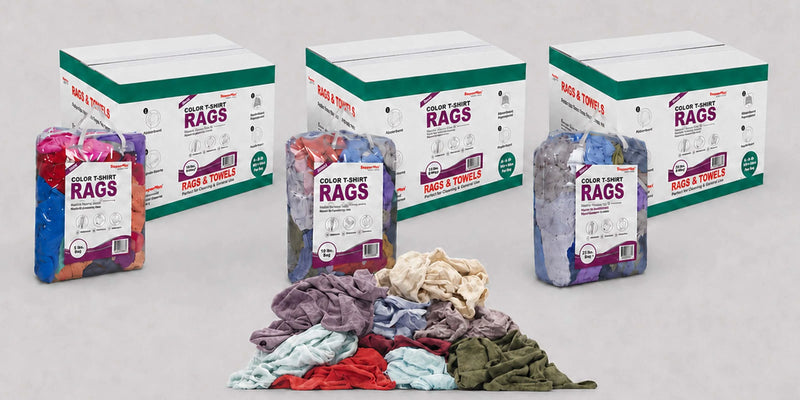 T-Shirt Rags, Multi Color Washed Cotton Cleaning Rags (New)