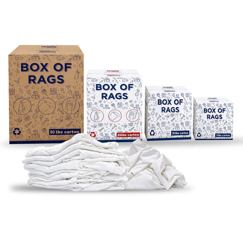 White T-Shirt Rags (Medium Weight)
