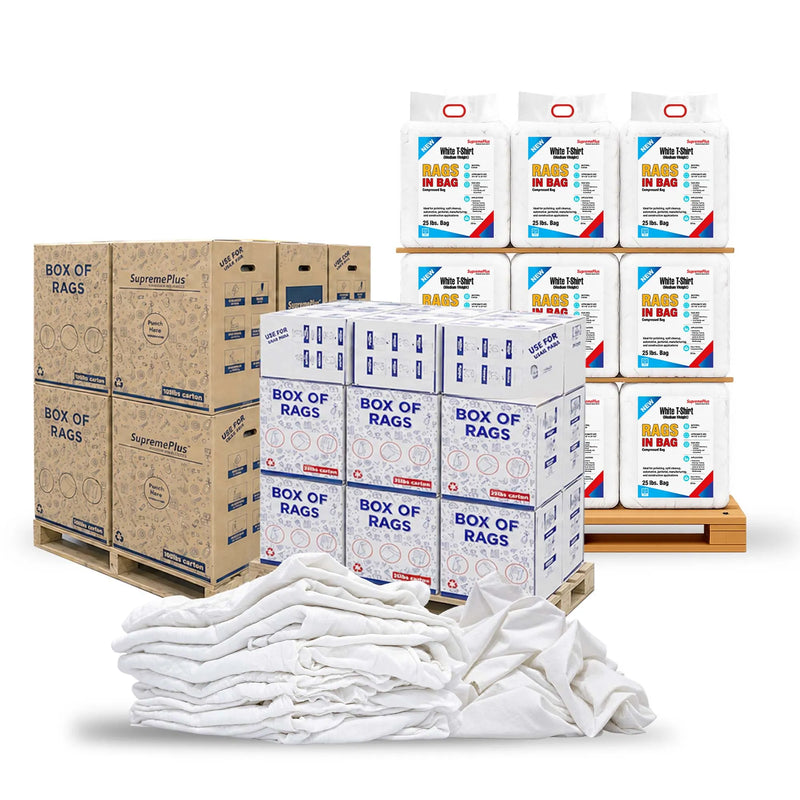 White T-Shirt Rags (Medium Weight)
