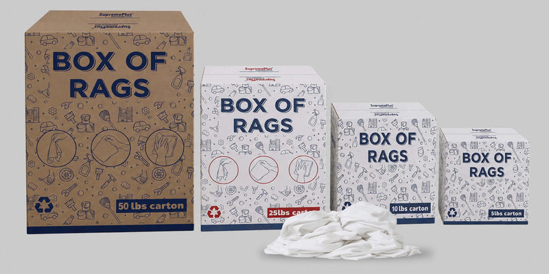 White T-Shirt Rags (Medium Weight)