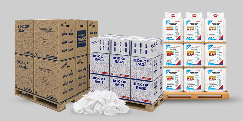 White Cotton Flannel Cleaning Rags (New)