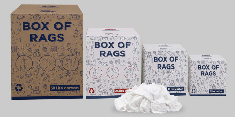 White Cotton Flannel Cleaning Rags (New)