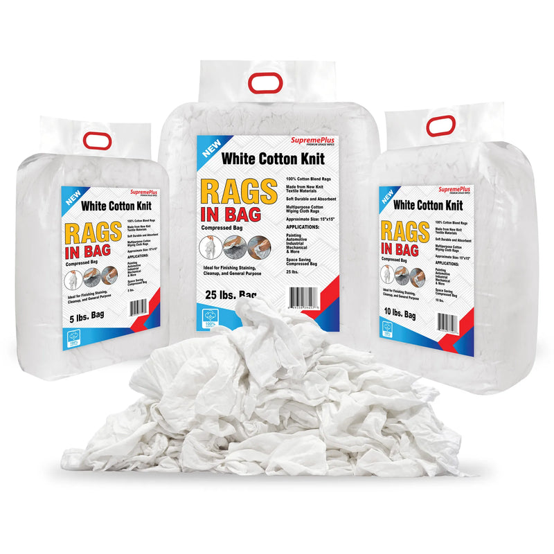 White T-Shirt Rags | Wholesale Cotton Cleaning Rags (New)