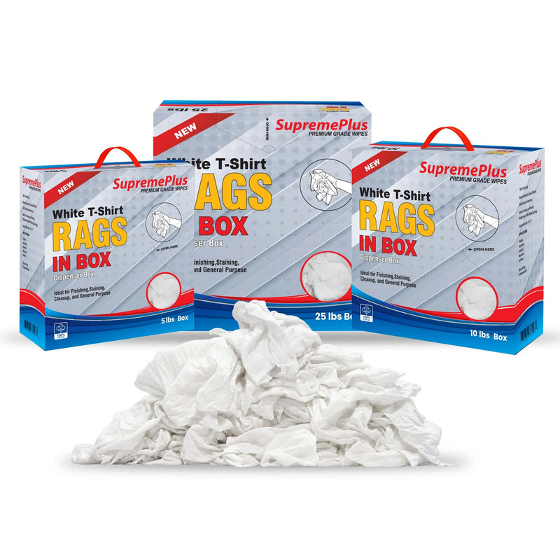 White T-Shirt Rags | Wholesale Cotton Cleaning Rags (New)