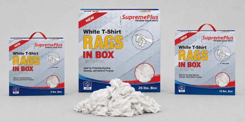 White T-Shirt Rags | Wholesale Cotton Cleaning Rags (New)
