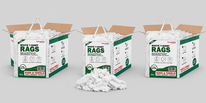 White T-Shirt Rags | Wholesale Cotton Cleaning Rags (New)