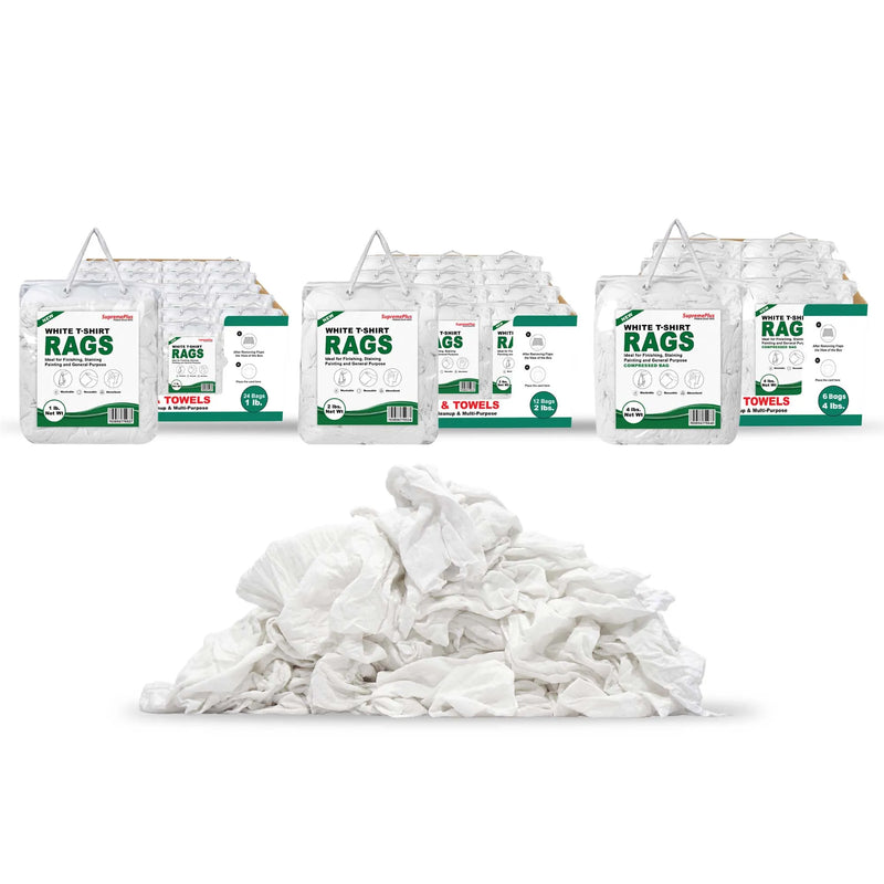 White T-Shirt Rags | Wholesale Cotton Cleaning Rags (New)