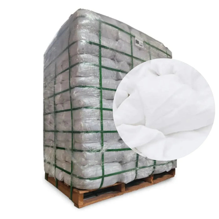 New Premium White Washed T-shirt Rags - 1000 lbs. Pallet - 40 x 25 lbs. Bags - Wiping Hub