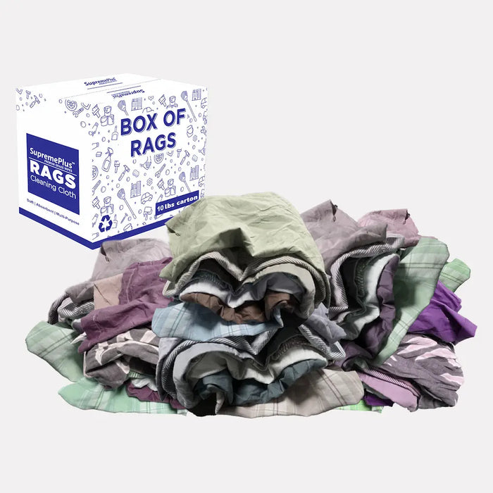Recycled Color Linen Mixed Material Cleaning Rags 10 lbs. Box