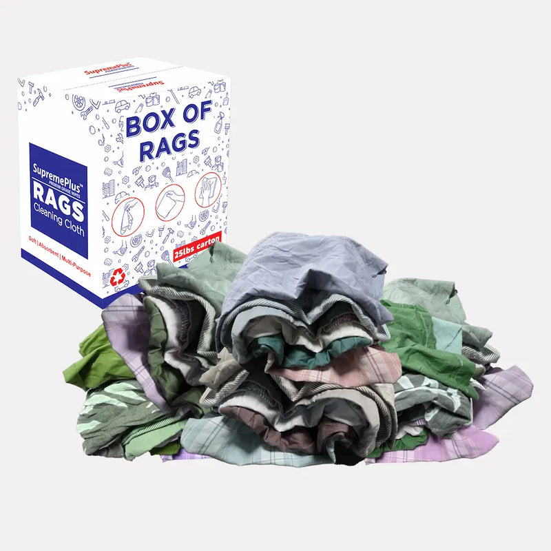 Recycled Color Linen Mixed Material Cleaning Rags 25 lbs. Box