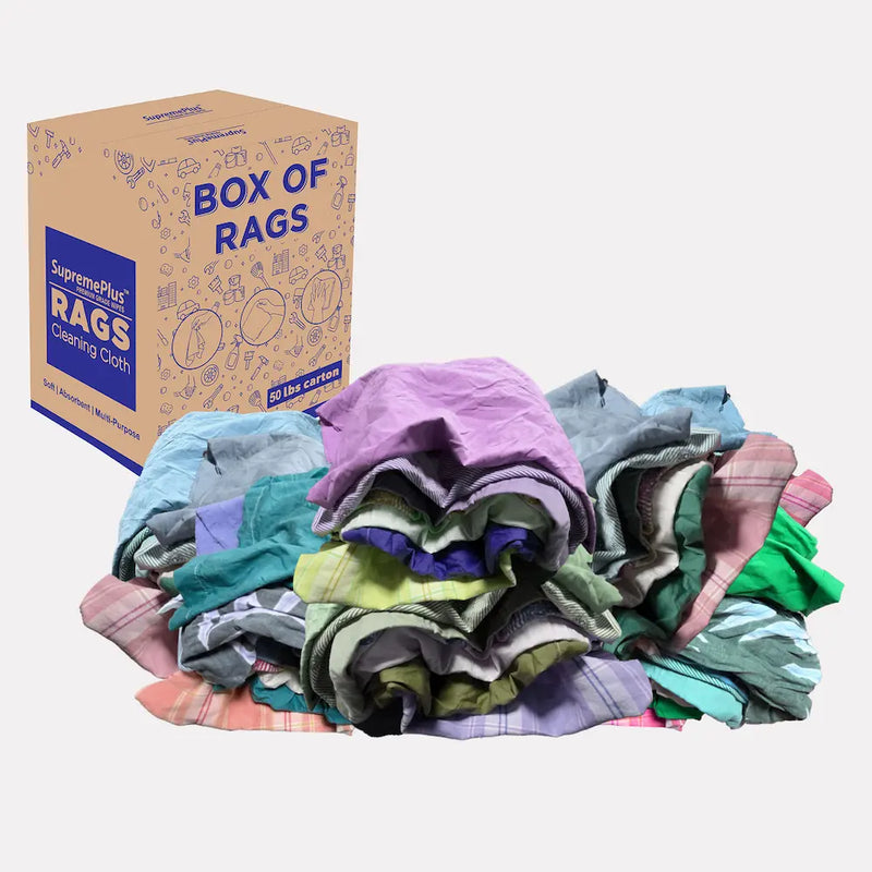 Recycled Color Linen Mixed Material Cleaning Rags 50  lbs. Box