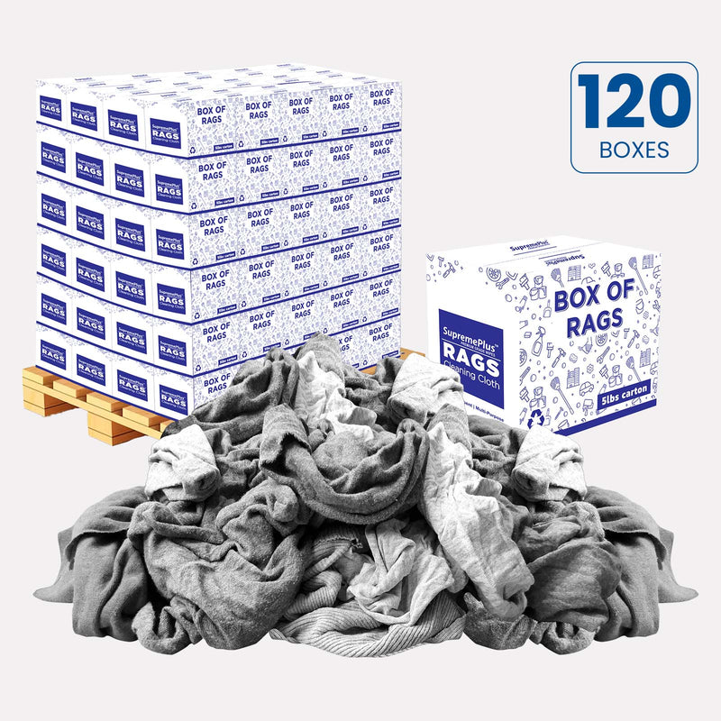 Recycled Gray Knit T-Shirt Cleaning Rags - Bulk Buy