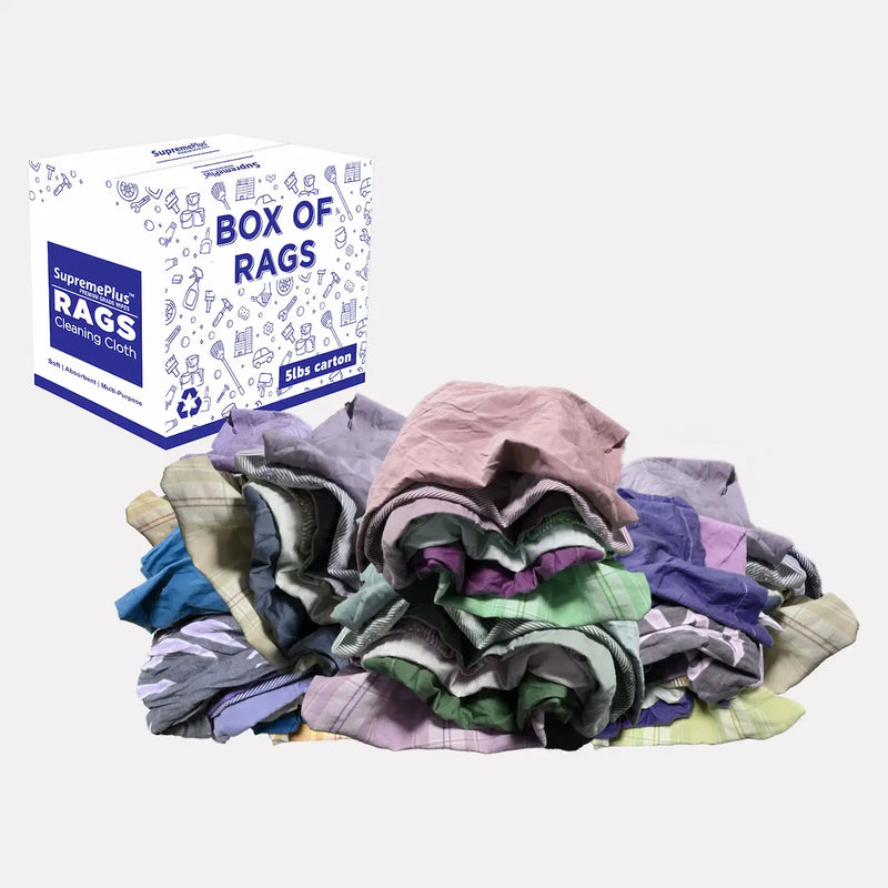 Recycled Color Linen Mixed Material Cleaning Rags 5 lbs. Box