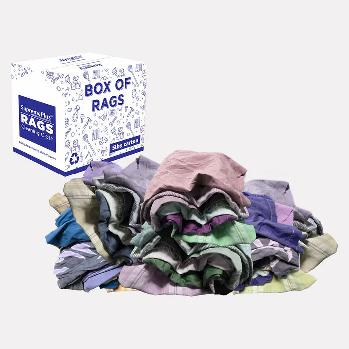 Recycled Color Linen Mixed Material Cleaning Rags 5 lbs. Box