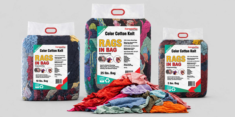 Recycled Color Cotton T-Shirt Rags | Wholesale Cleaning Rags