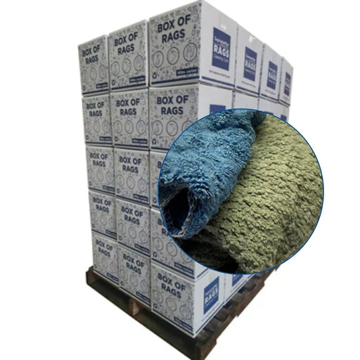 Recycled Color Terry Towel Cleaning Rags - 720 lbs. Pallet - 72 x 10 lbs. Boxes - Wiping Hub