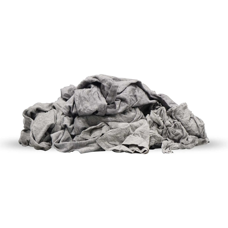 Gray Knit Cotton T-Shirt Rags | Recycled Mechanic Rags