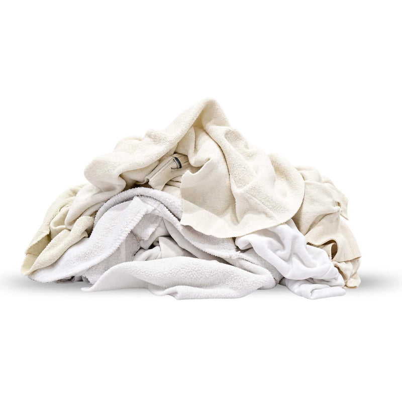 White Cotton Sweatshirt Fleece Rags | Recycled Mechanic Rags