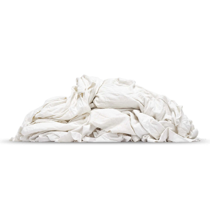 White Cotton T-Shirt Rags | Recycled Cleaning Rags